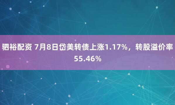 驷裕配资 7月8日岱美转债上涨1.17%，转股溢价率55.46%